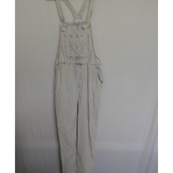 Miou Muse Pants - Miou Muse Faded pinstripe crop bib coveralls jumpsuit Size Small